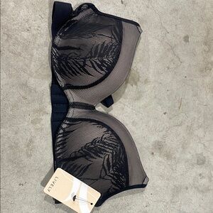 Lively Navy and Black Leaf Mesh Bra